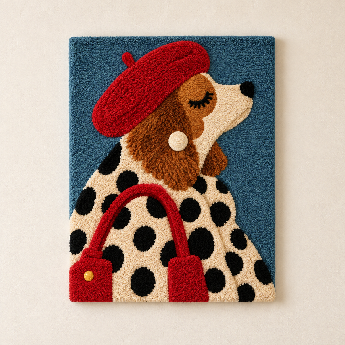 Spaniel in a Red Beret — front product view [product-light]