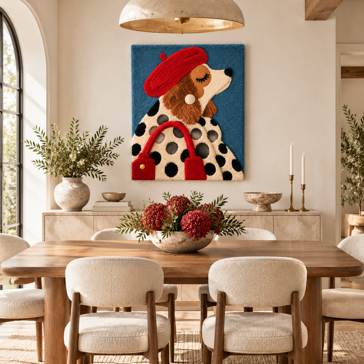 Spaniel in a Red Beret — room setting