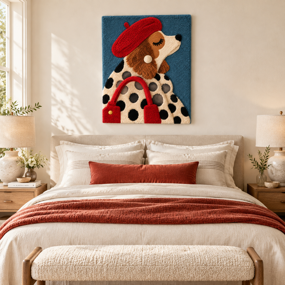 Spaniel in a Red Beret — room setting