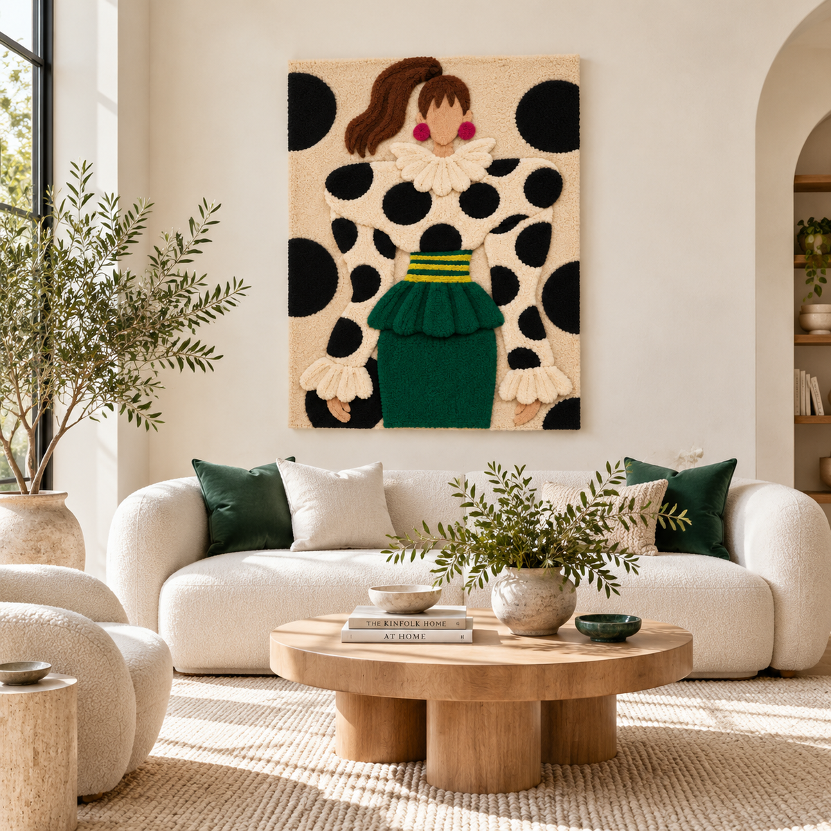 Spots and Emerald Ruffles — front-facing room scene [room-front]