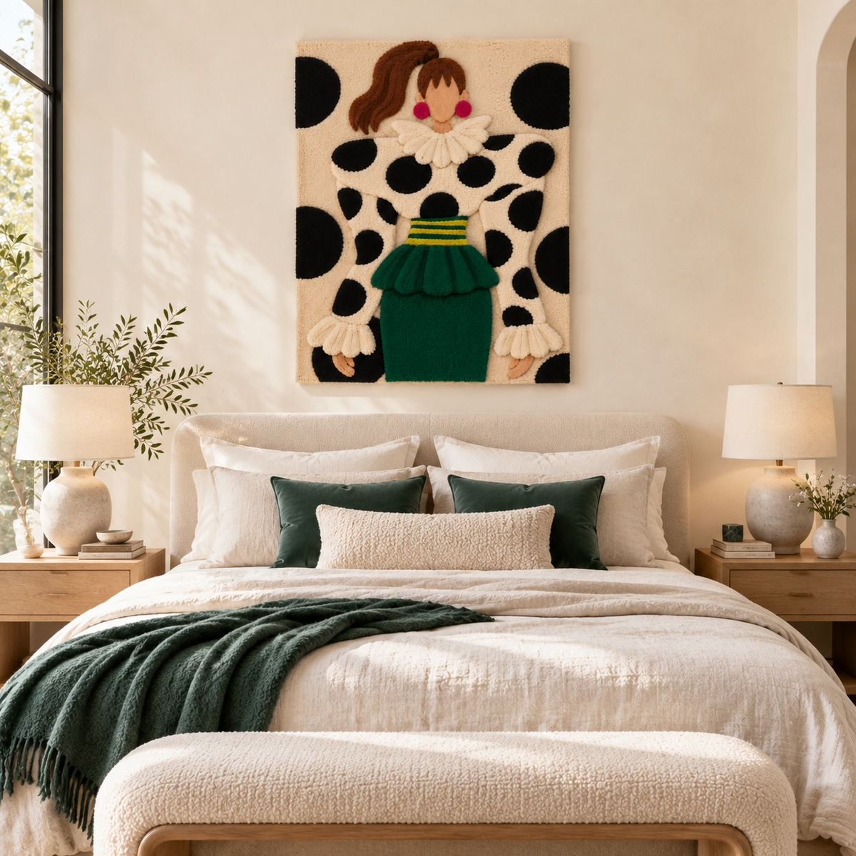 Spots and Emerald Ruffles — room setting 1