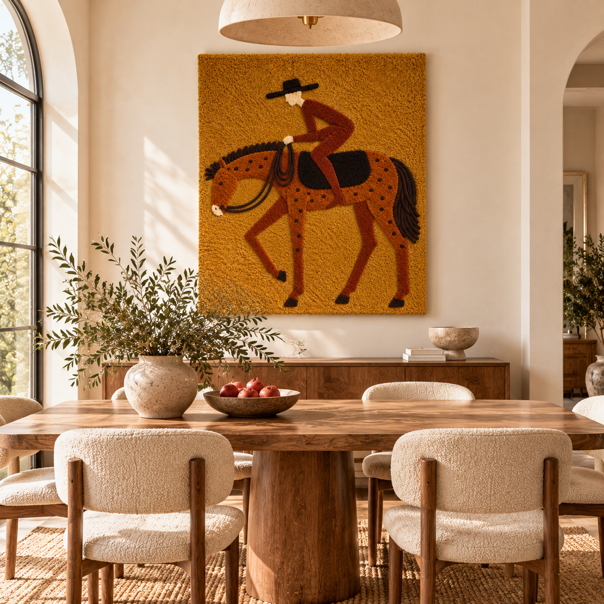 Spotted Horse and Rider by Hewn Earth Studio — room setting