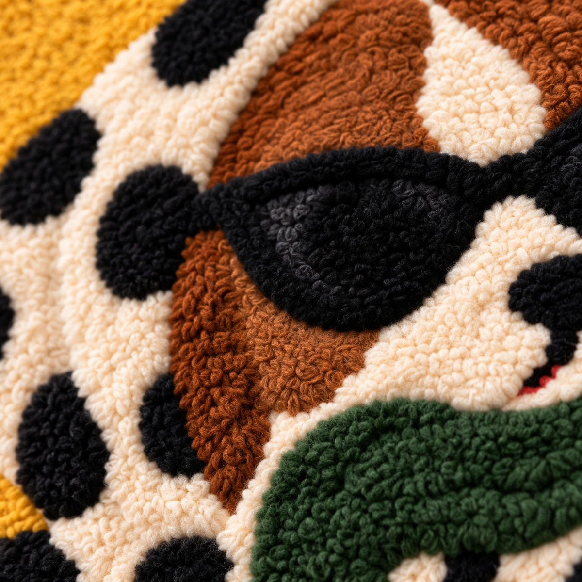 Spotted Scarf Cafe Companion — tufted wool texture detail