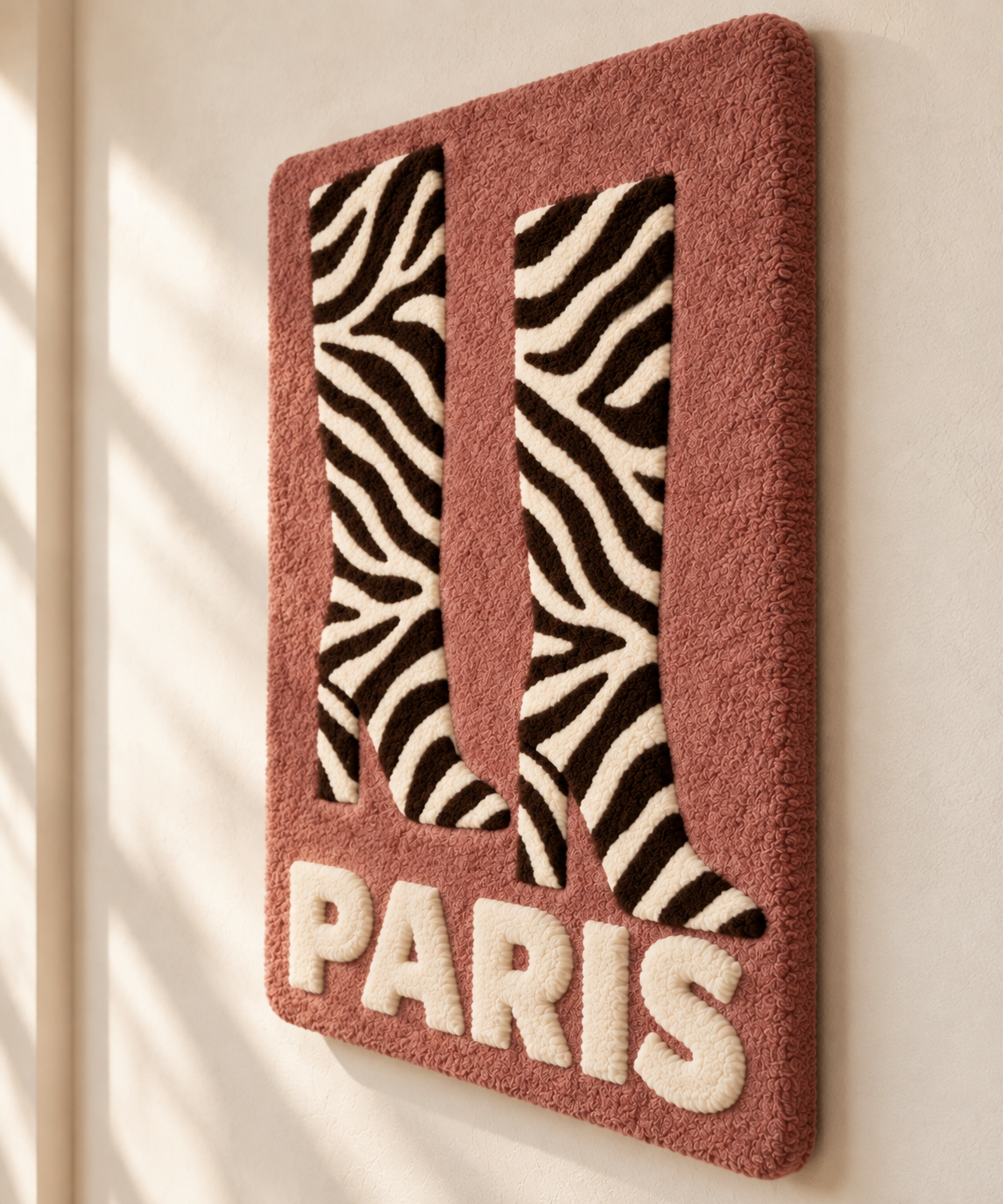 Striped Boots Along the Seine — angled relief view