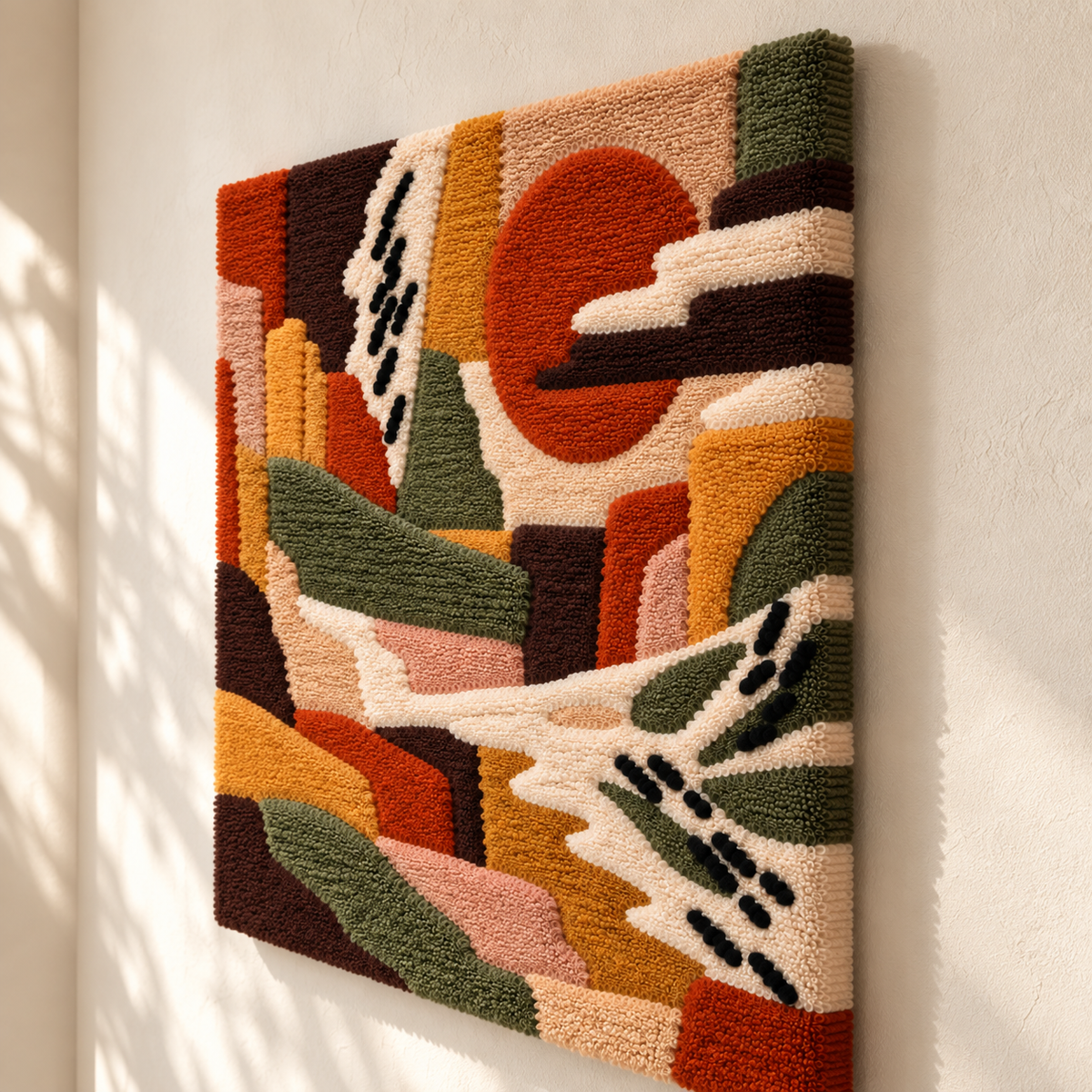 Sun Over the Layered Canyon — angled relief view