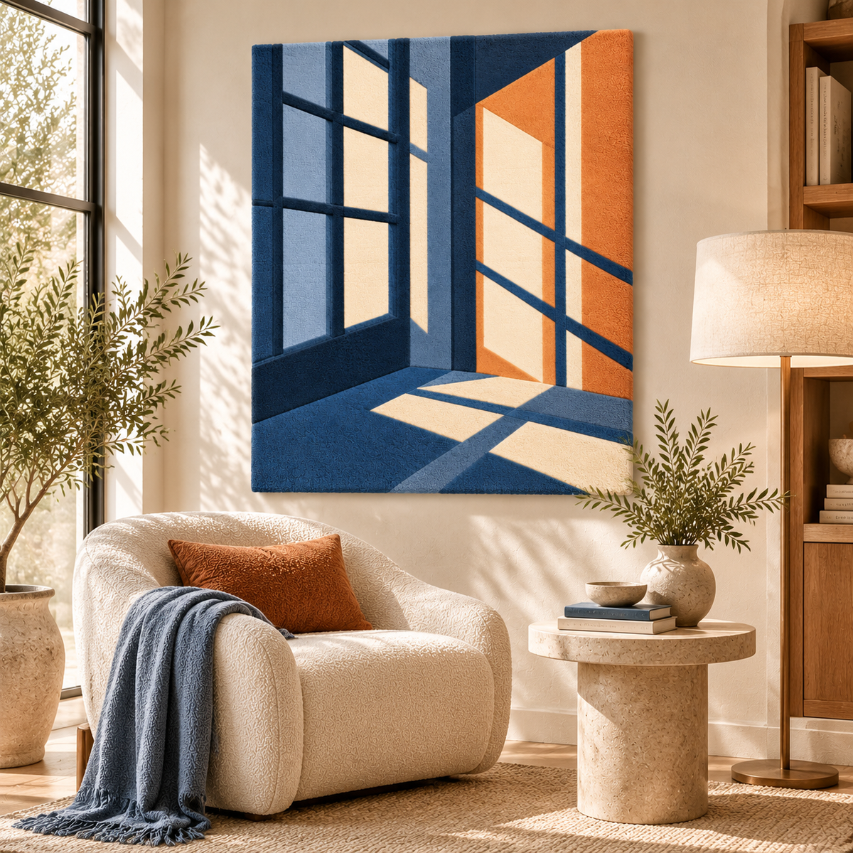 Sunlit Blue Window by Hewn Earth Studio — room setting