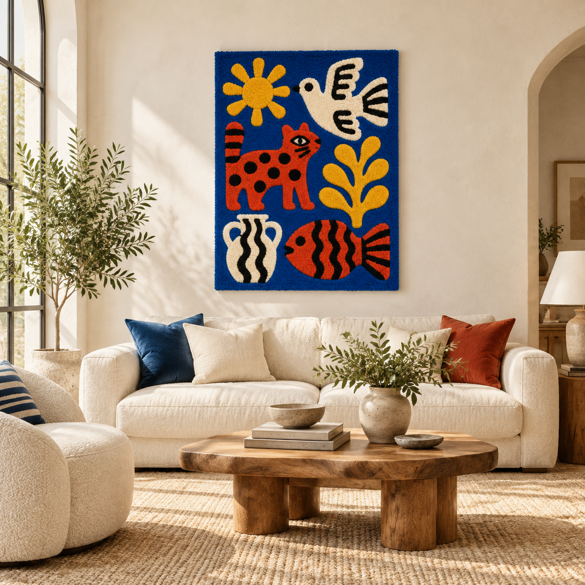 Sunlit Cobalt Animal Garden — front-facing room scene [room-front]