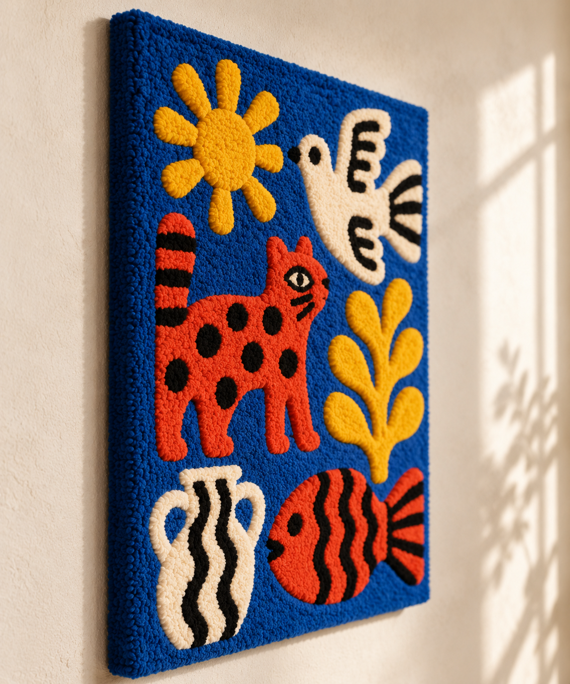 Sunlit Cobalt Animal Garden — angled relief view