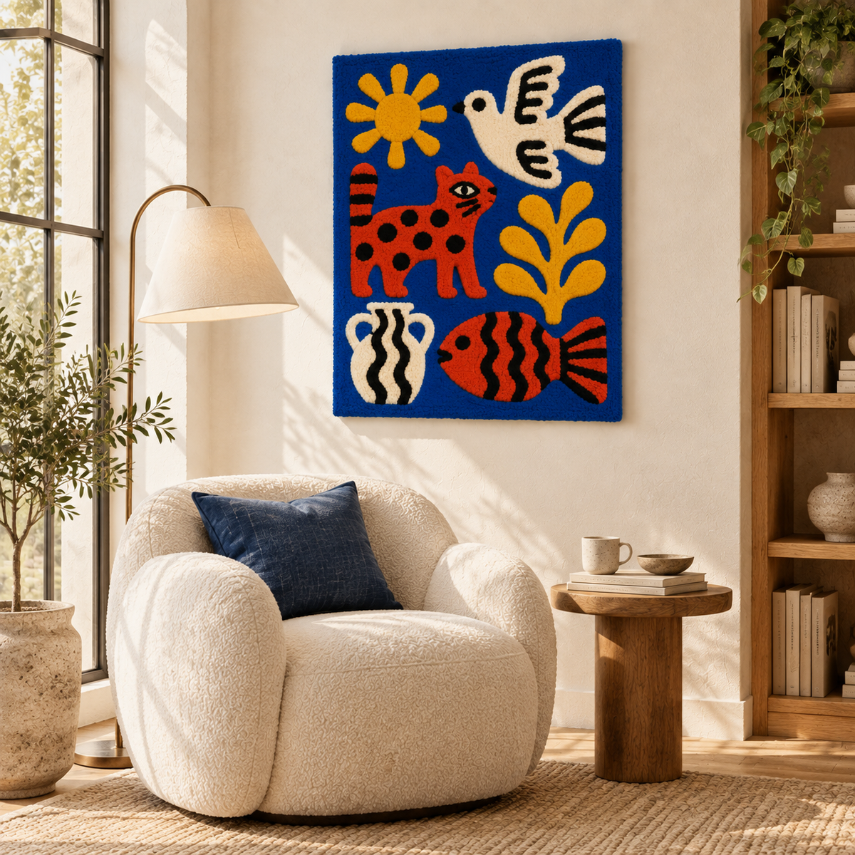 Sunlit Cobalt Animal Garden — room setting