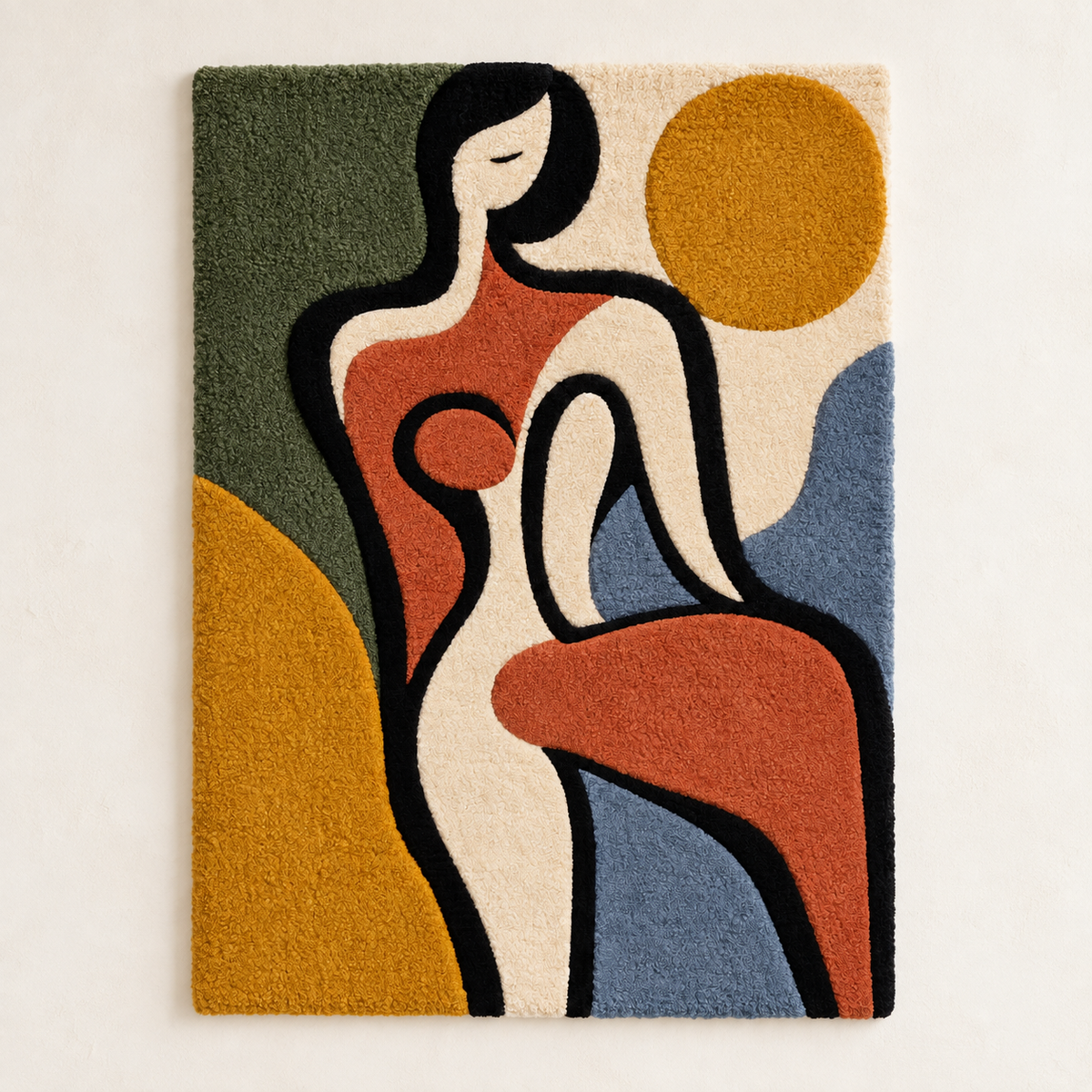 Hewn Earth Sunlit Contour wall art featuring abstract sunlit shapes with warm tones on a neutral background.