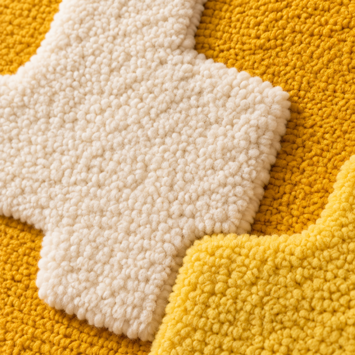 Sunlit Ivory Form — tufted wool texture detail