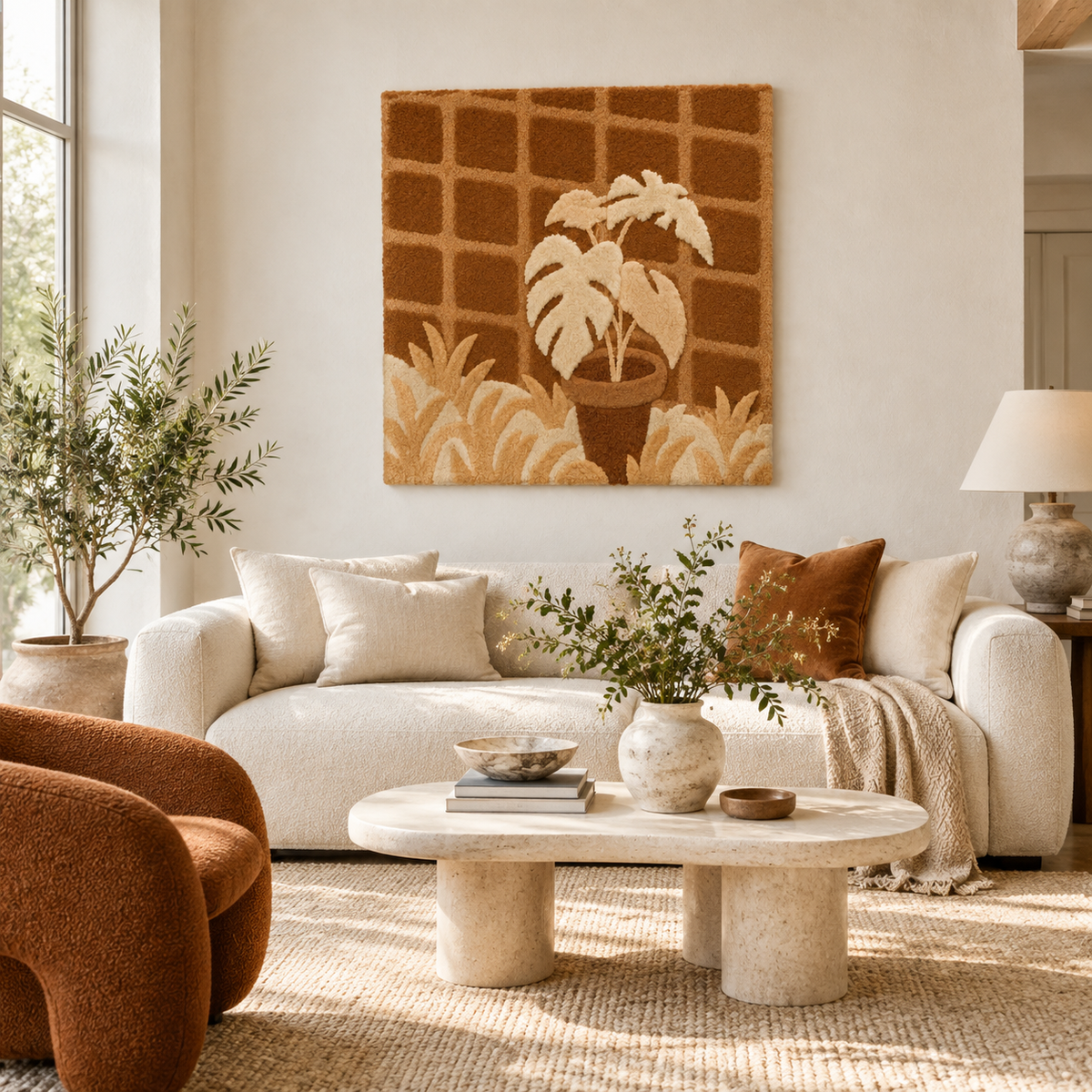 Sunlit Monstera Nook — front-facing room scene [room-front]