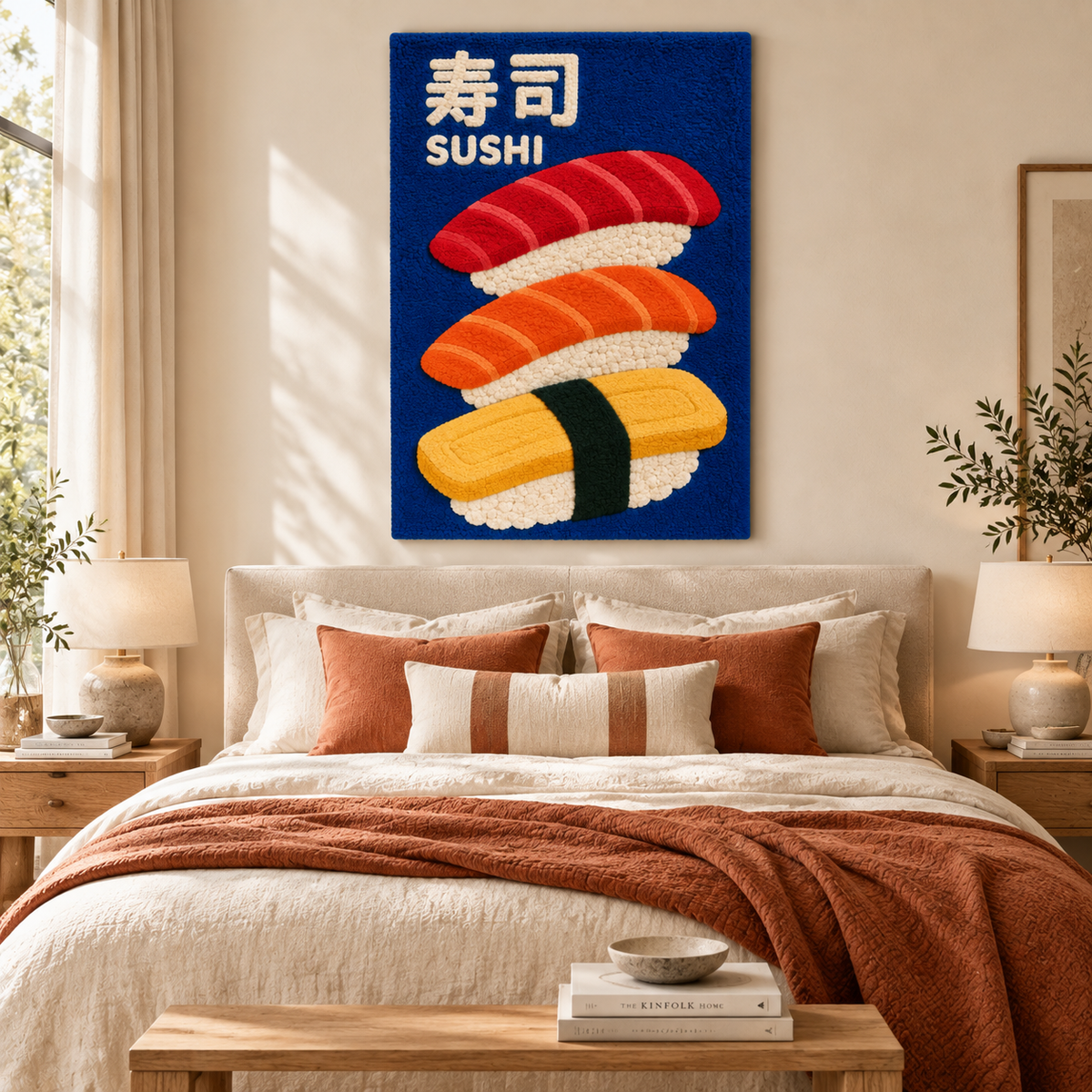 Sushi Trio in Cobalt — front-facing room scene [room-front]