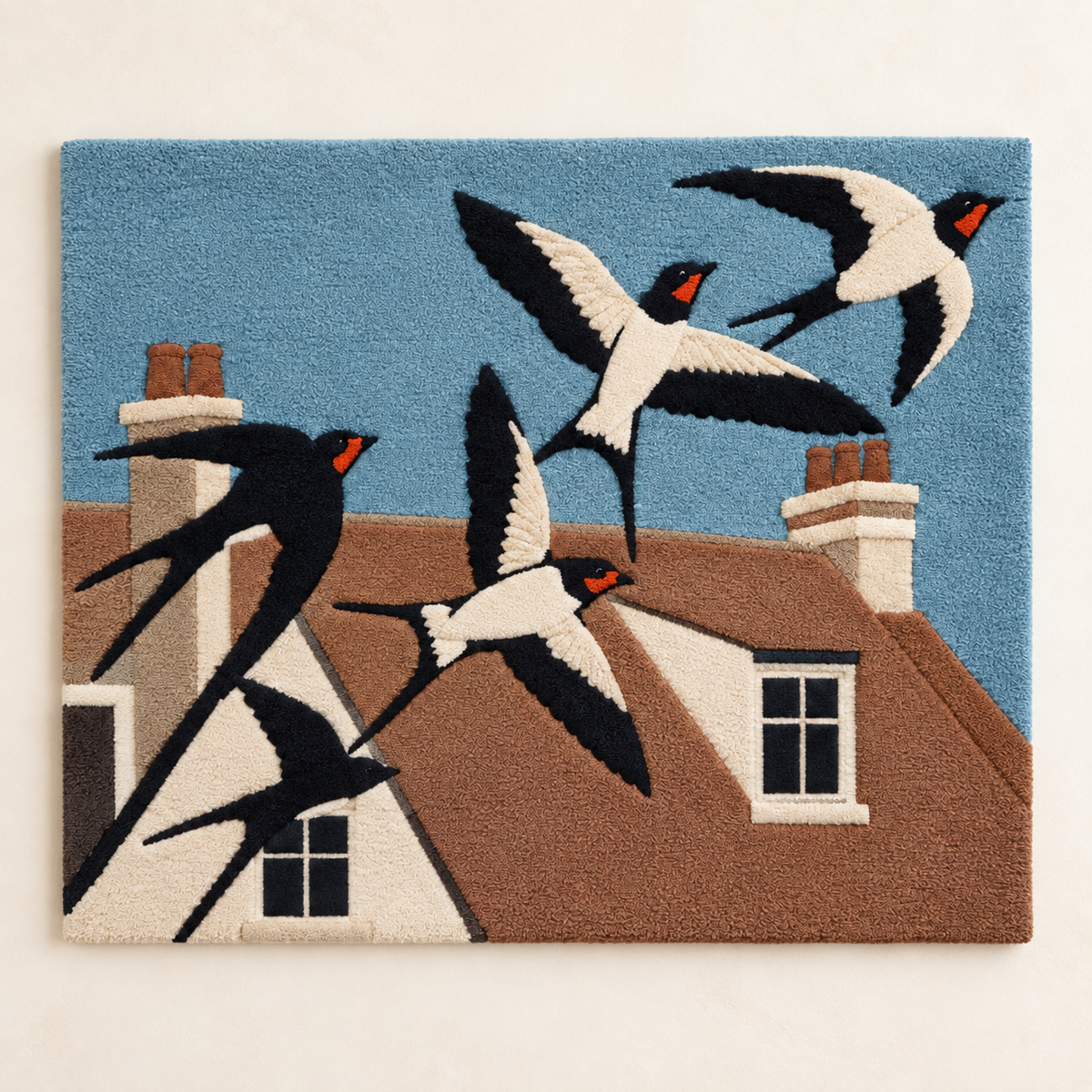 Swallows over Terracotta Rooftops — front product view [product-light]
