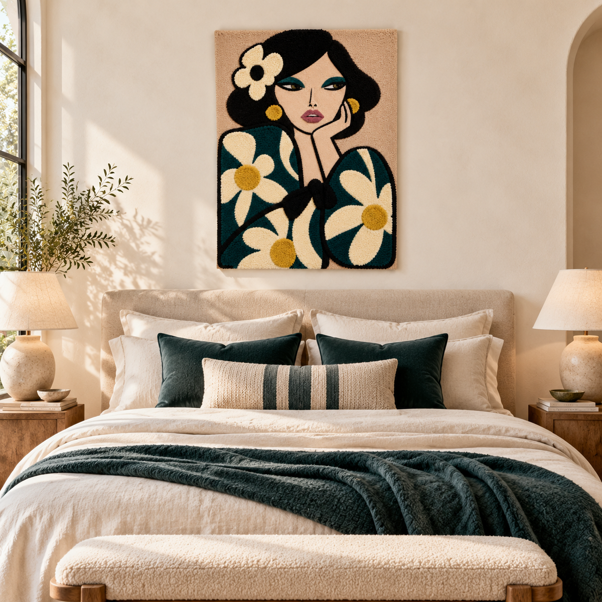 Teal Daisy Muse — room setting 1