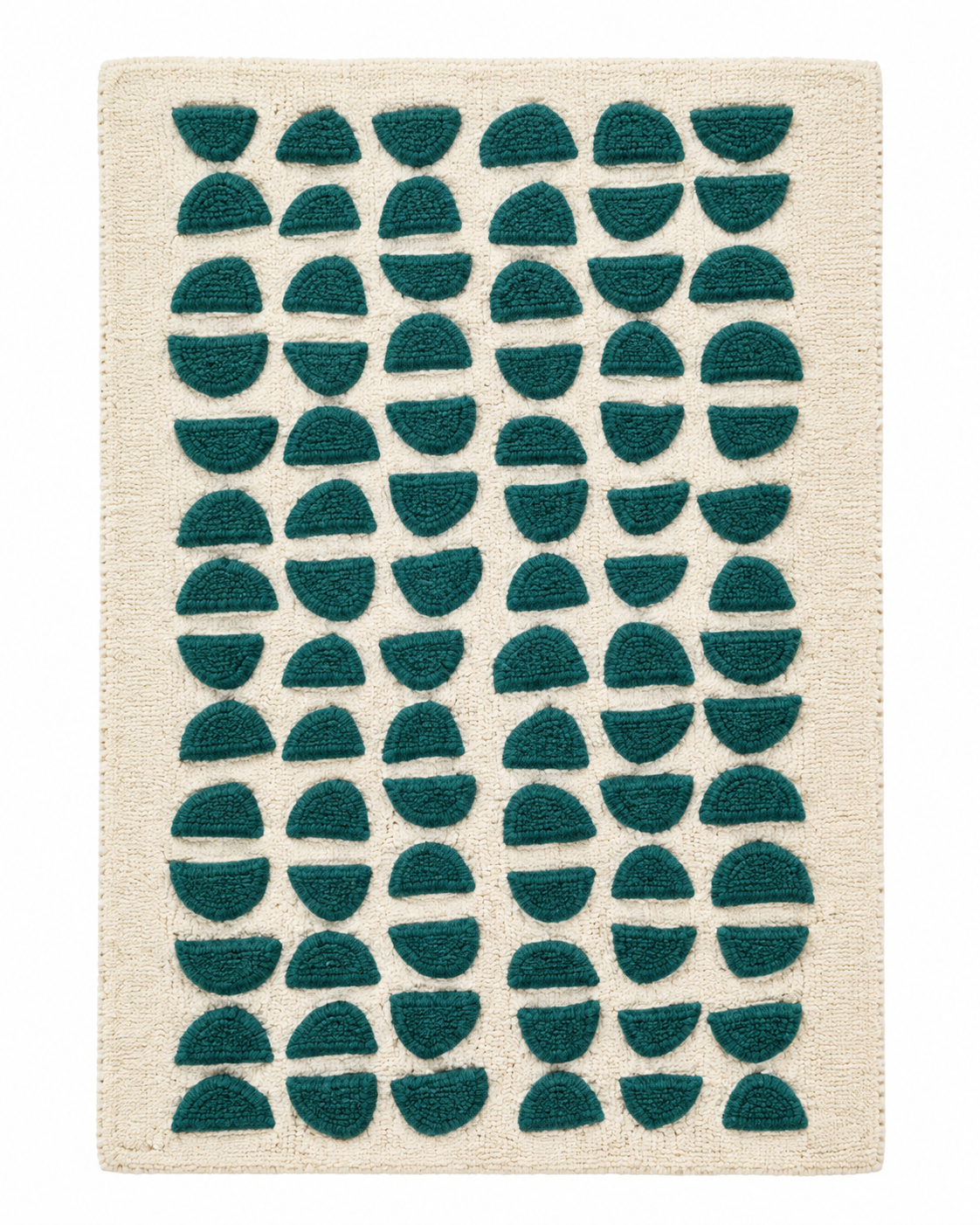 Teal Half Moon Cadence Hewn Earth wall art featuring a modern, abstract teal crescent-shaped design on a neutral background.