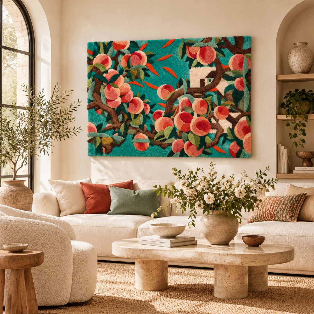 Teal Peach Orchard by Hewn Earth Studio — room setting