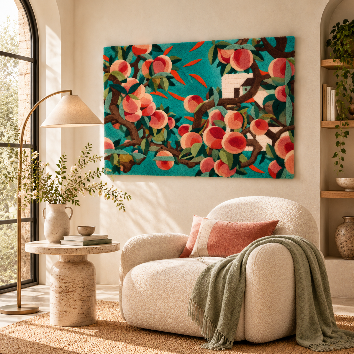 Teal Peach Orchard by Hewn Earth Studio — room setting