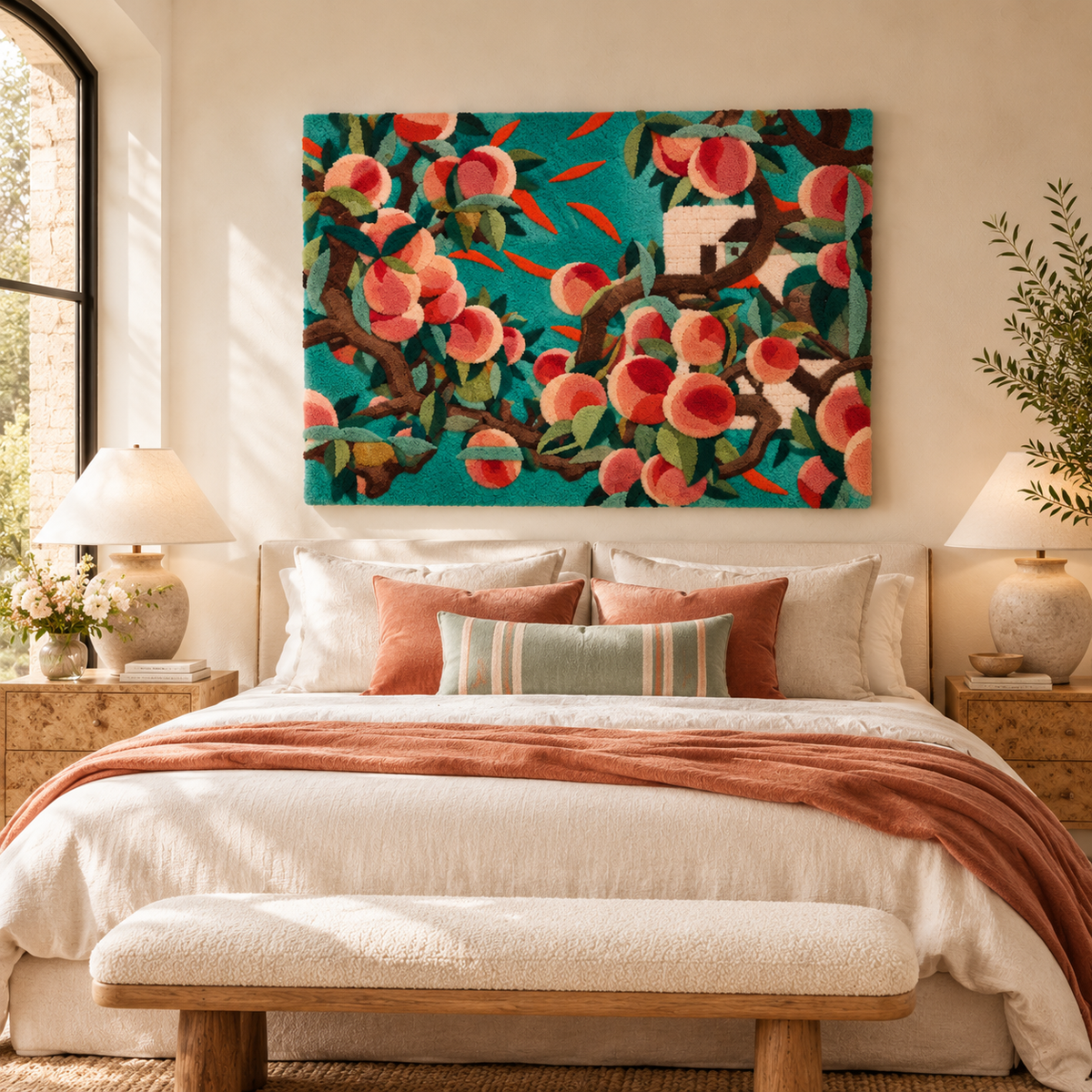 Teal Peach Orchard by Hewn Earth Studio — room setting
