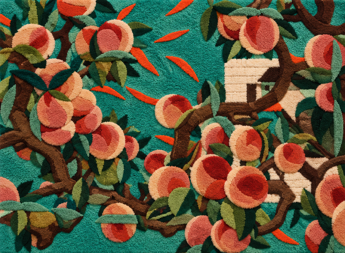 Teal Peach Orchard by Hewn Earth Studio — additional product view