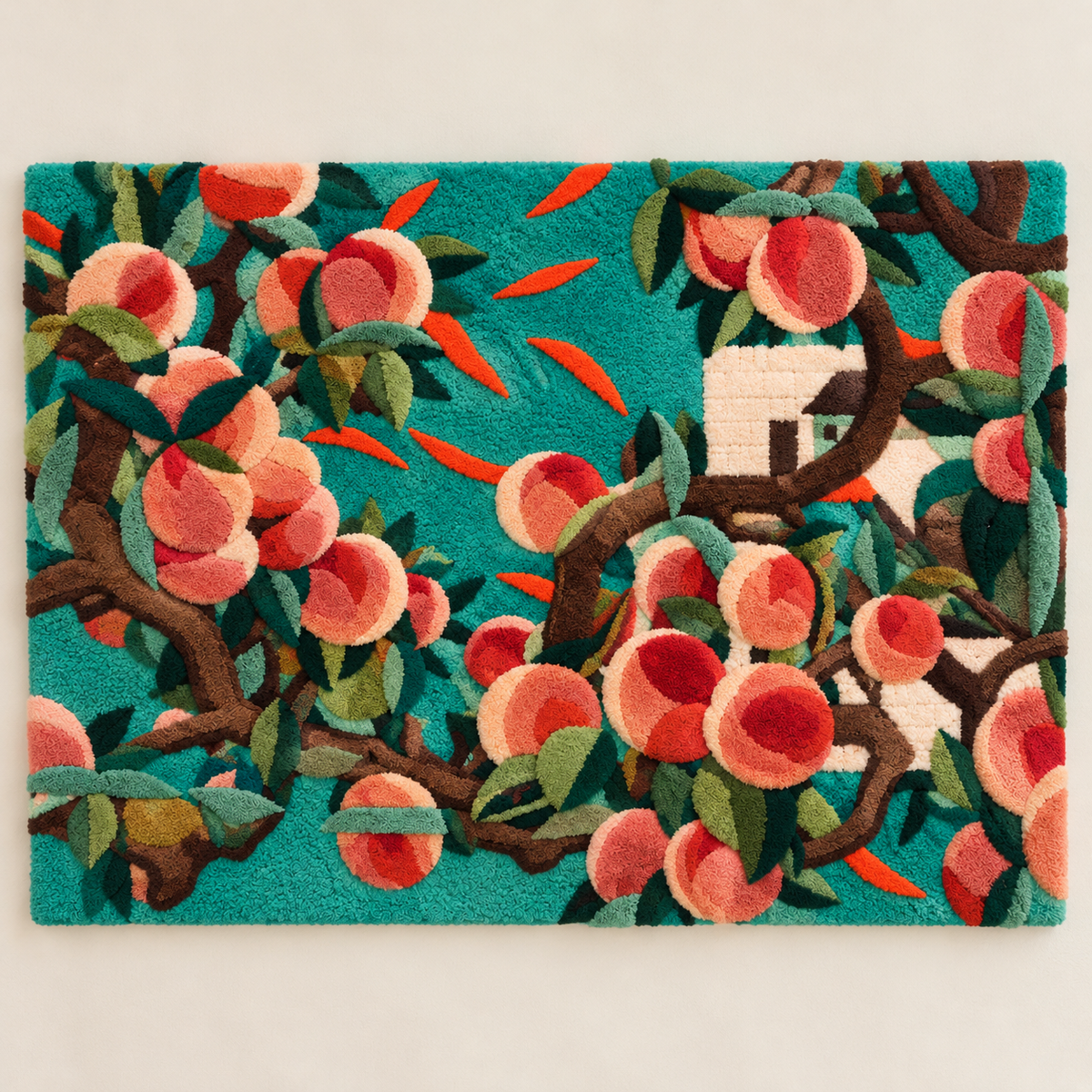 Teal Peach Orchard by Hewn Earth Studio