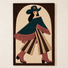 Teal Poncho Promenade