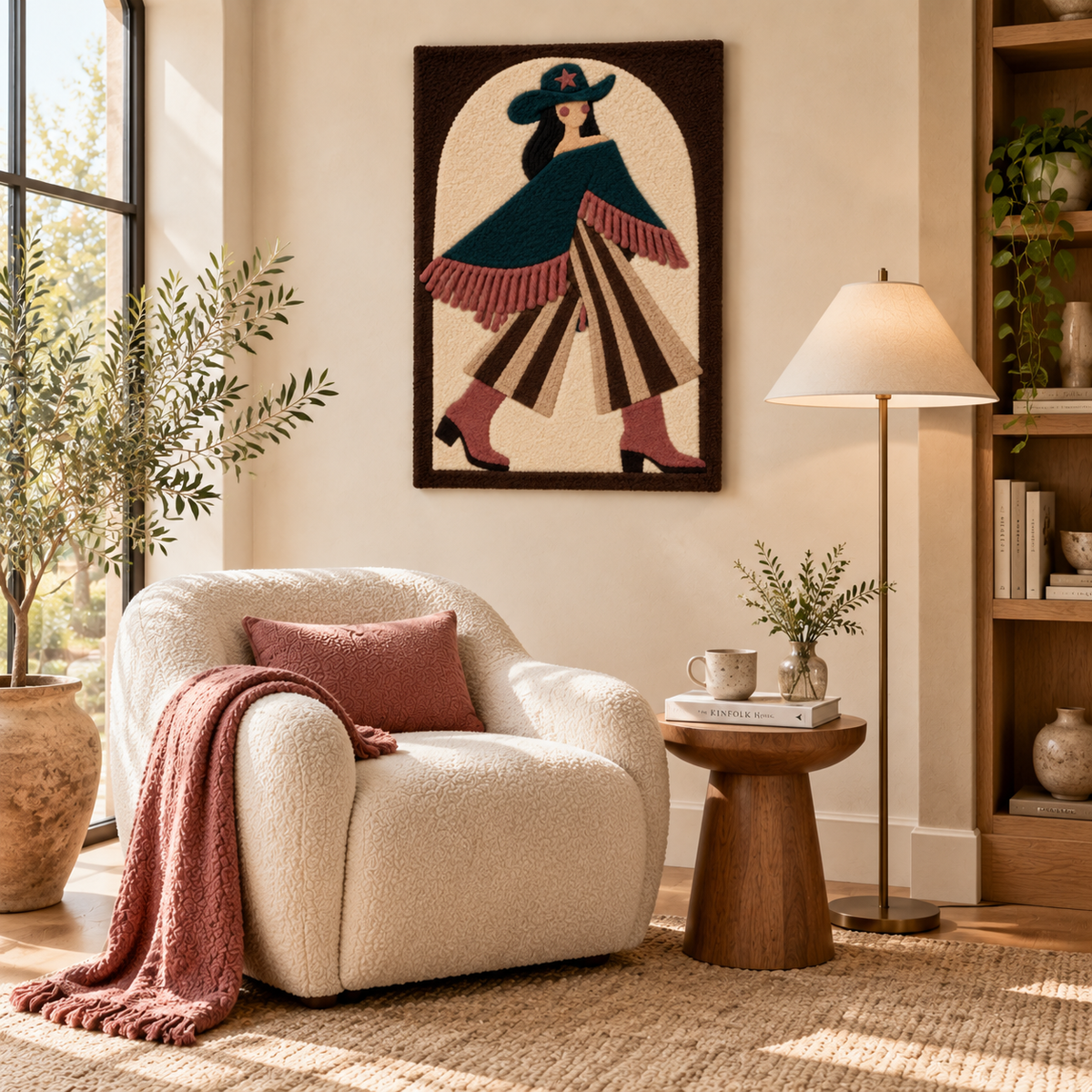 Teal Poncho Promenade — room setting 3