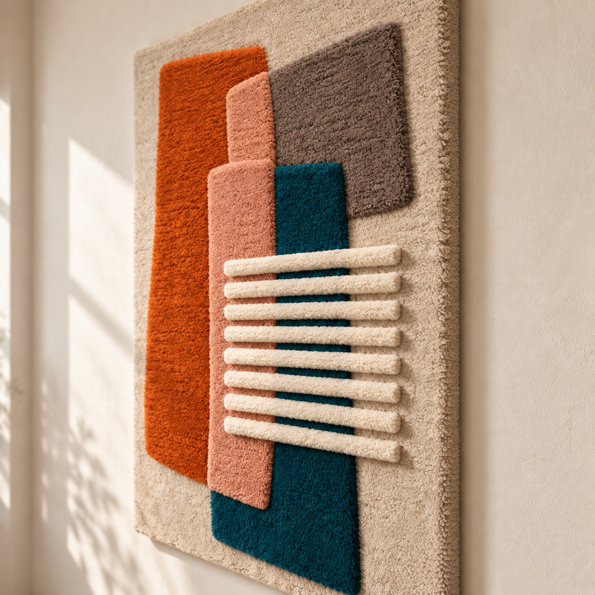Teal Terracotta Crossbars — angled relief view