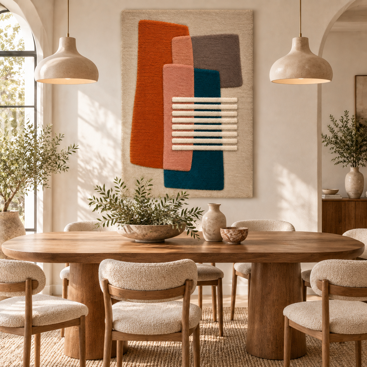 Teal Terracotta Crossbars — front-facing room scene [room-front]