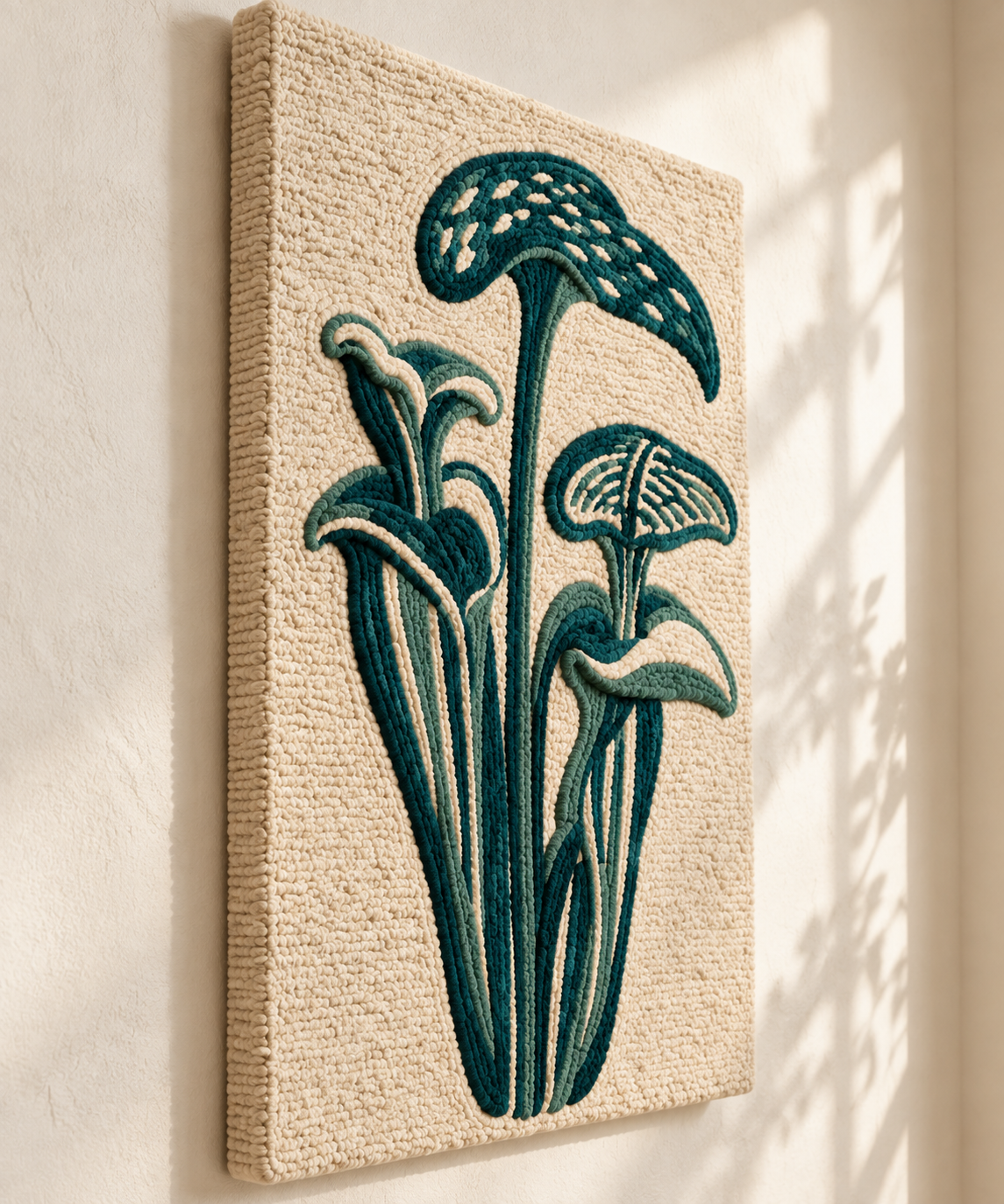 Teal Woodland Canopies — angled relief view