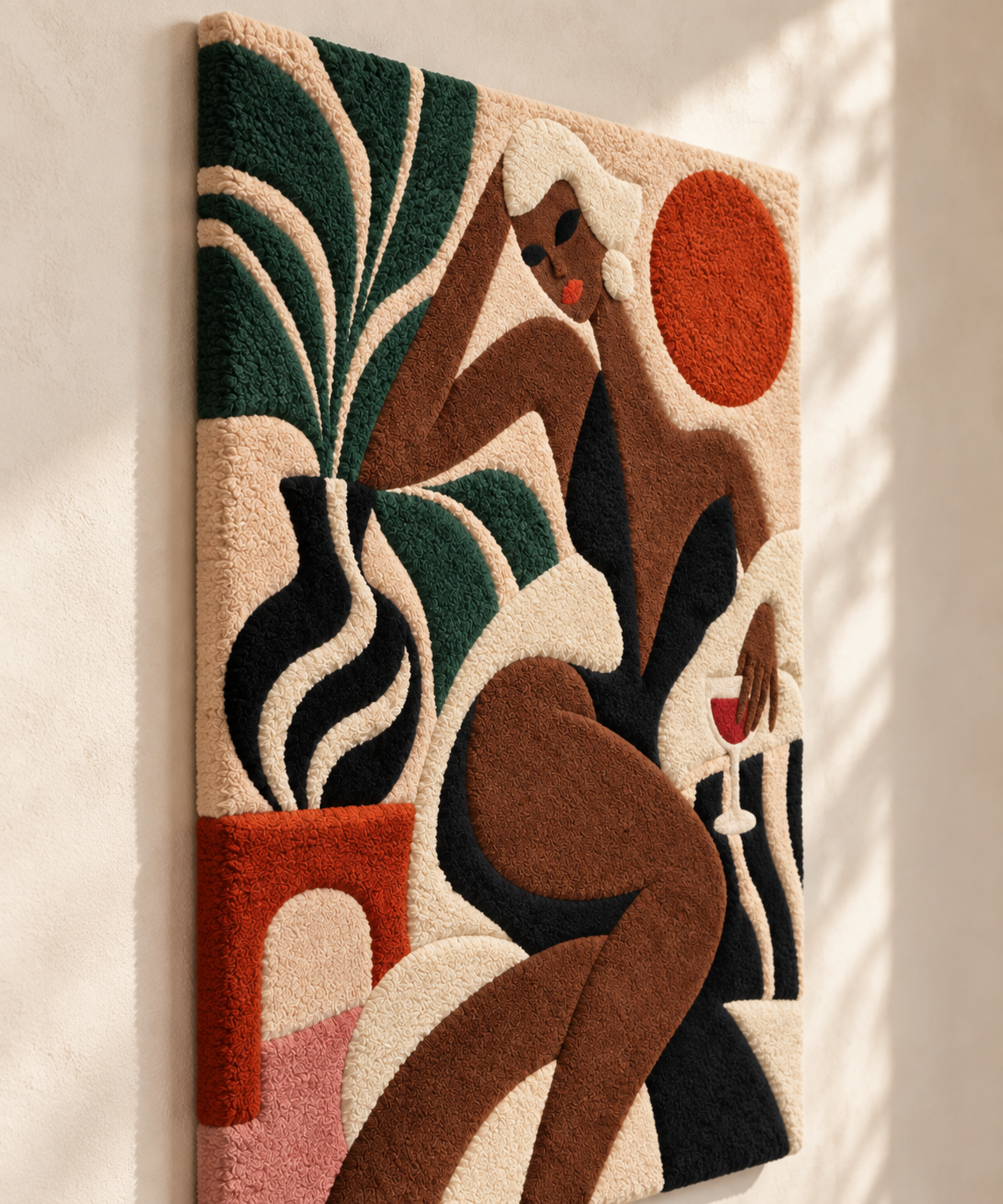 Terrace Wine Pause — angled relief view
