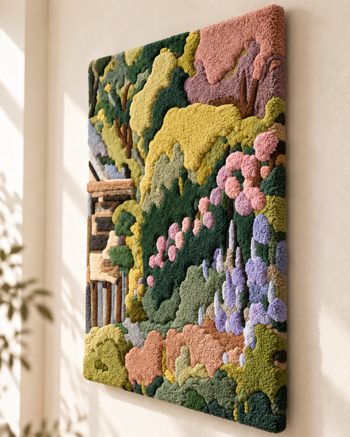 Terraced Garden in Bloom — angled relief view