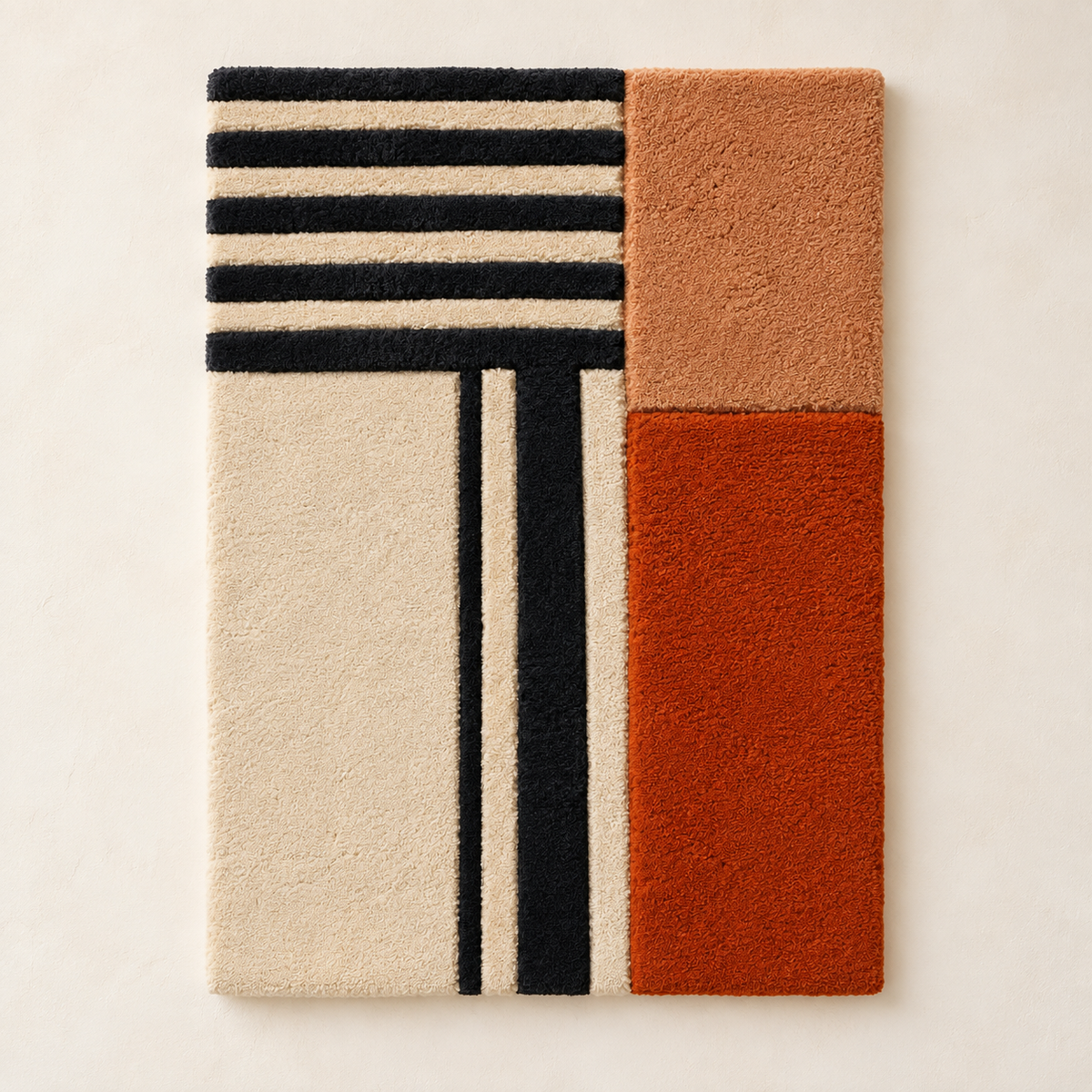 Hewn Earth terracotta Crossline Study wall art featuring a minimalist, textured design on a neutral background.