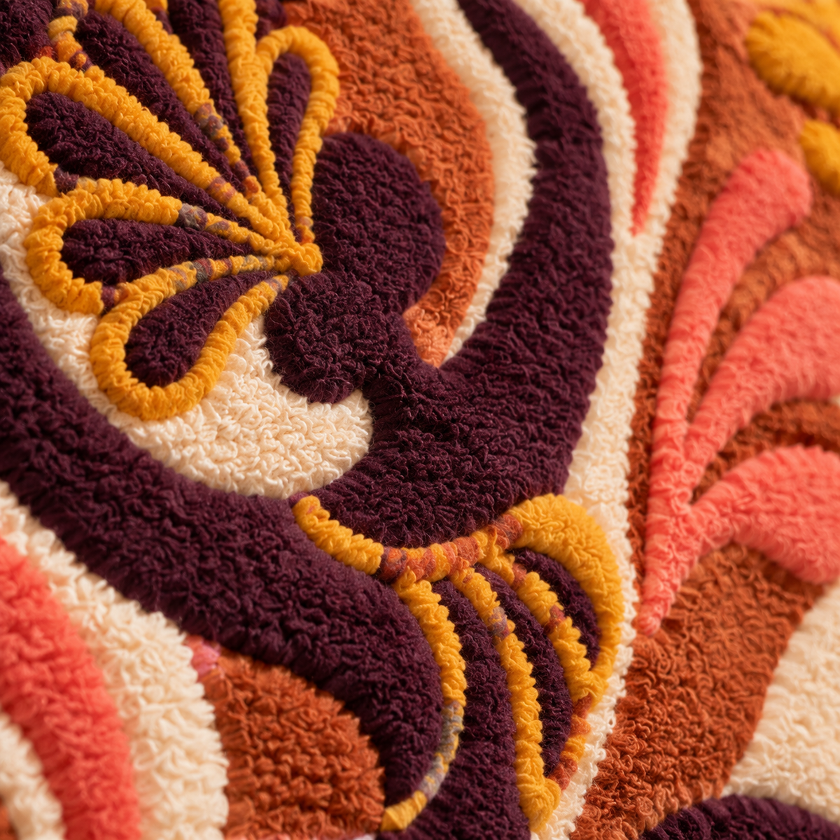 Terracotta Dance — tufted wool texture detail