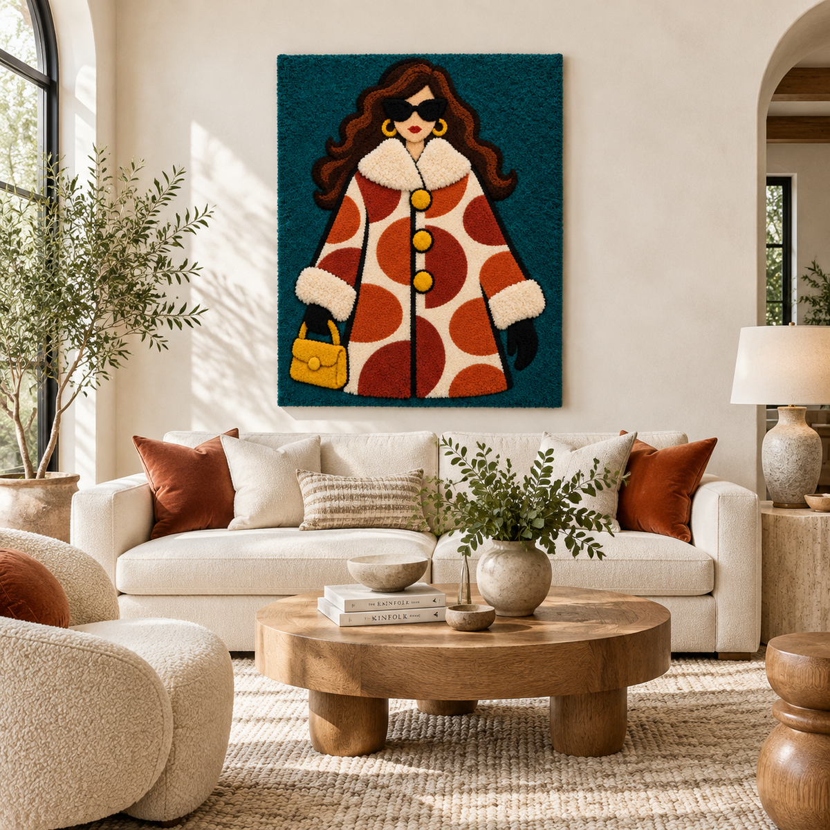 Terracotta Dots Winter Muse — front-facing room scene [room-front]
