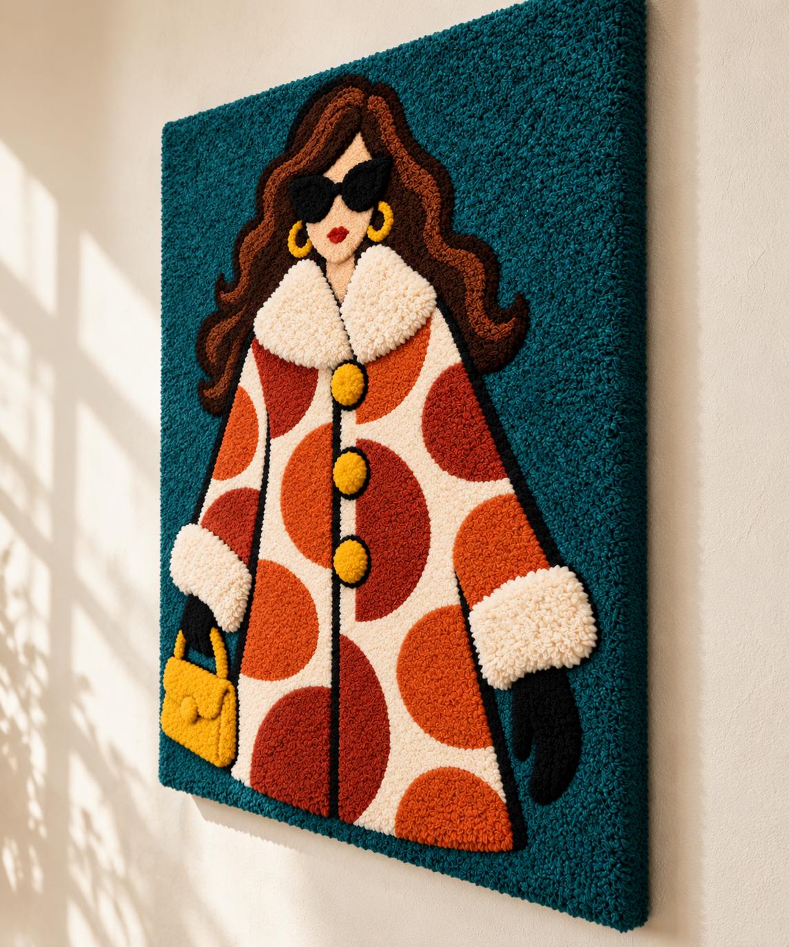 Terracotta Dots Winter Muse — angled relief view