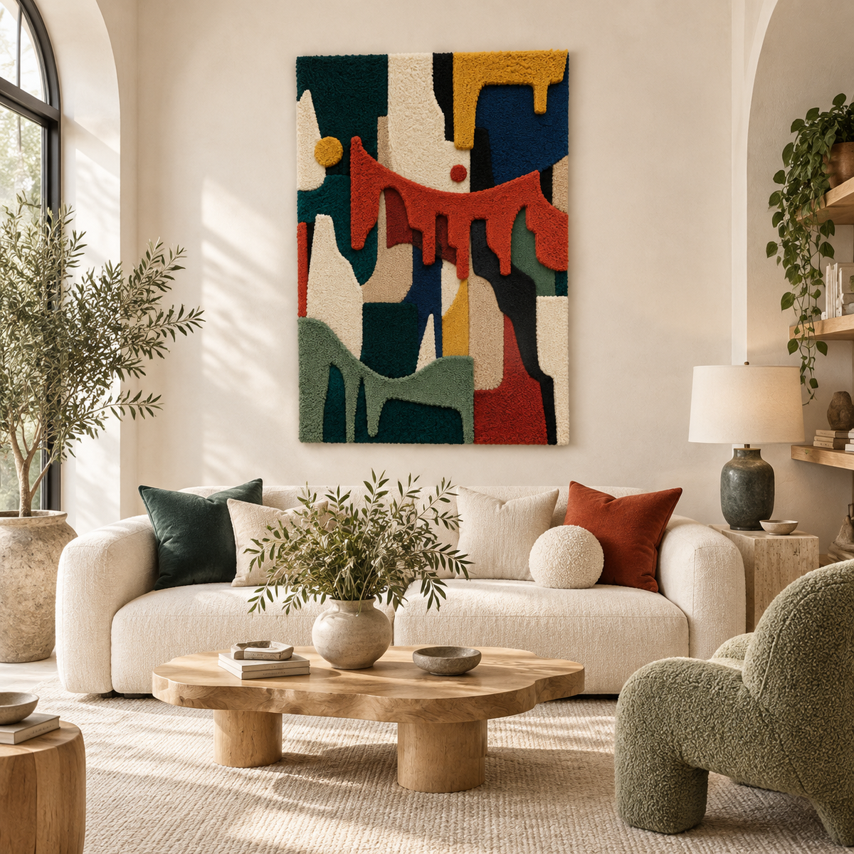 Terracotta Dripping Rhythm — front-facing room scene