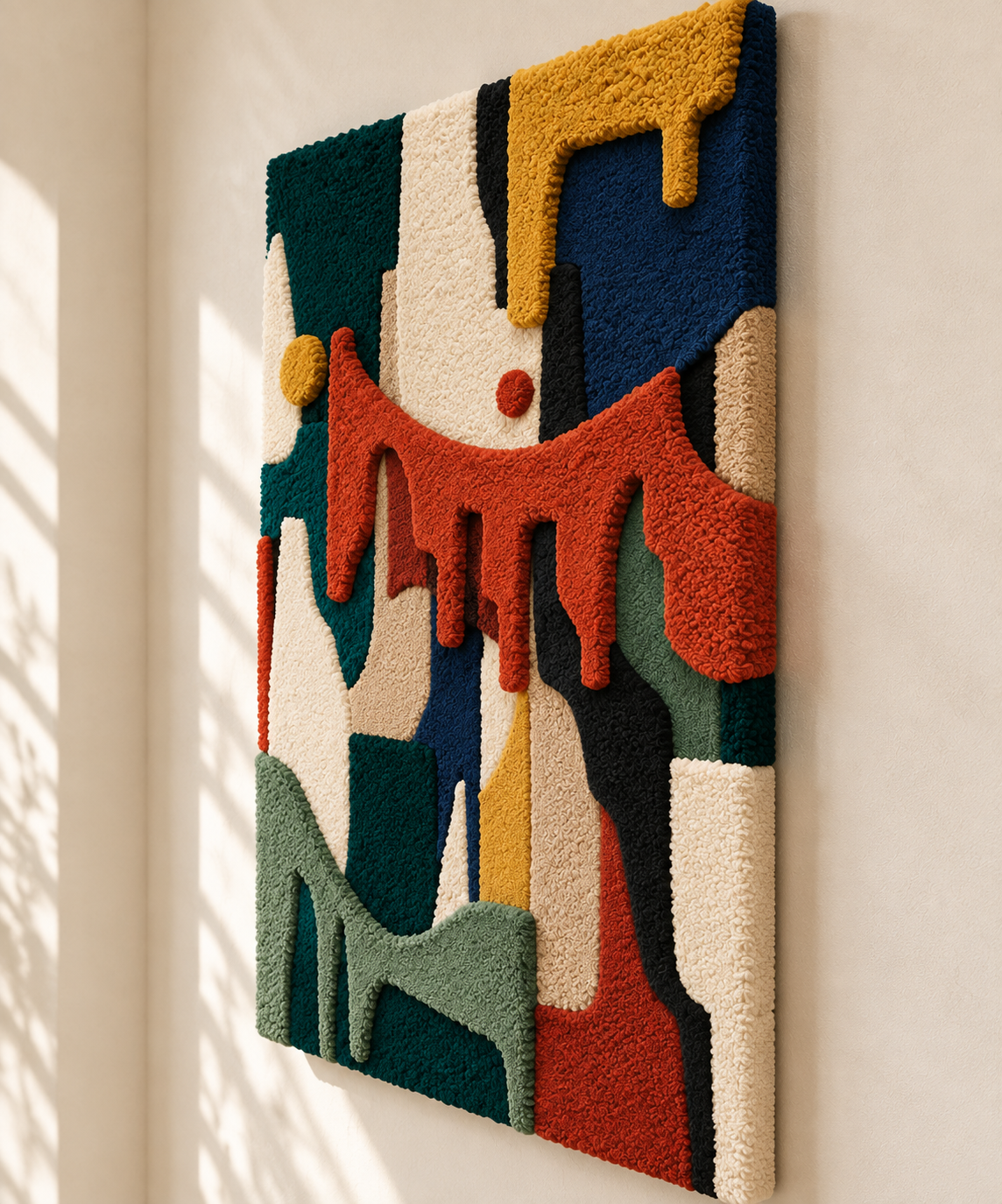 Terracotta Dripping Rhythm — angled relief view
