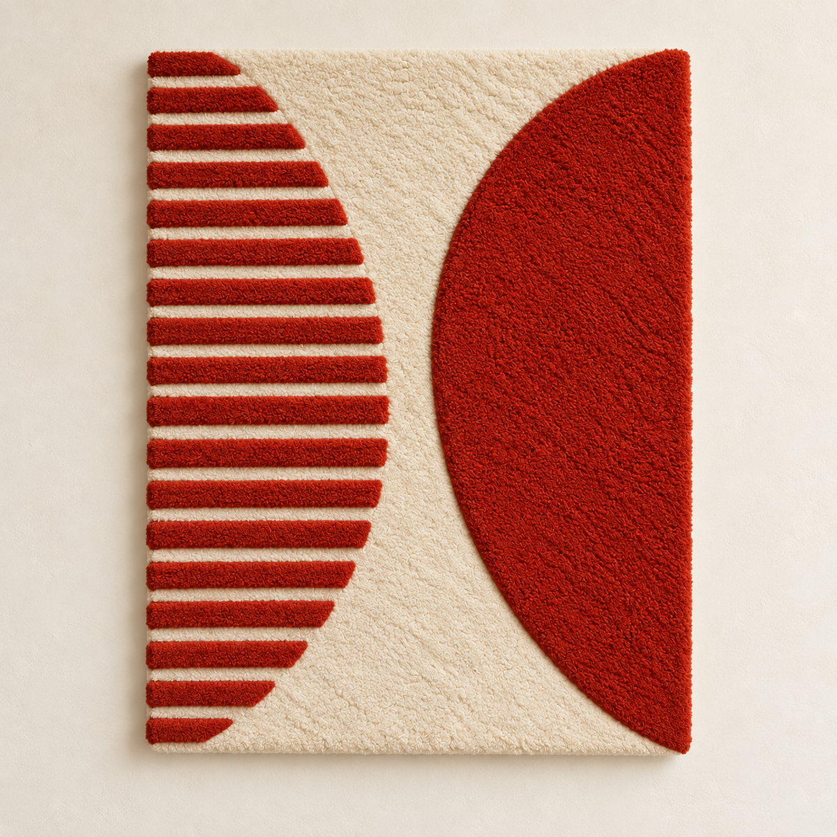 Hewn Earth terracotta half-moon wall art with textured surface and warm earthy tones, designed as modern home decor.