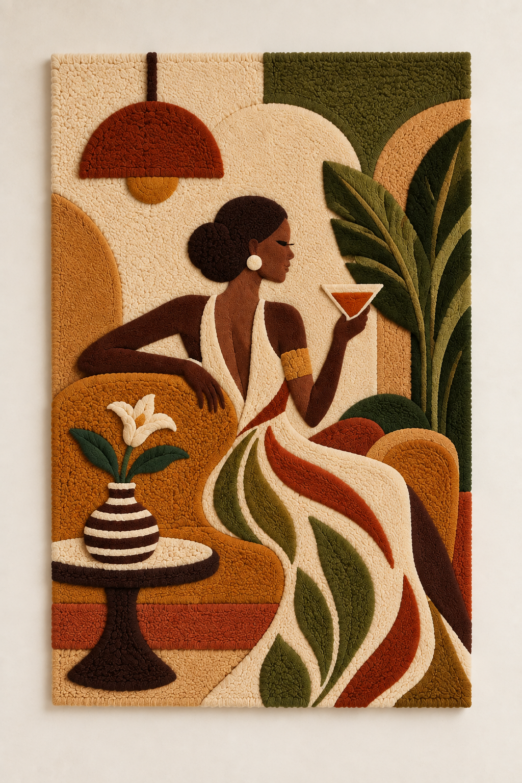 Hewn Earth Terracotta Lounge Reverie wall art featuring warm terracotta tones and abstract design for modern home decor.