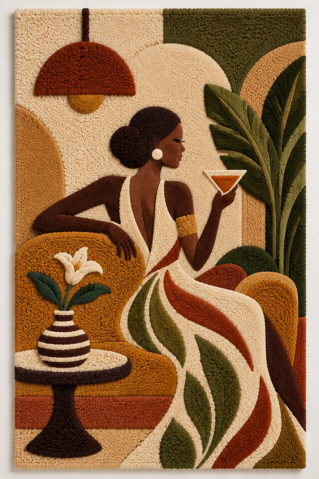 Hewn Earth Terracotta Lounge Reverie wall art featuring abstract terracotta-toned design for modern interior decor.