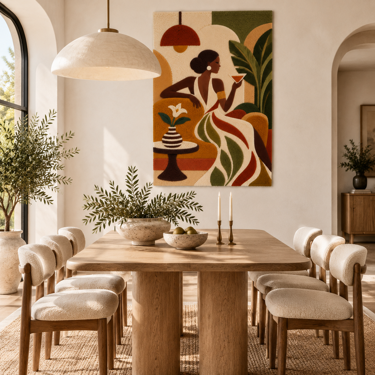 Hewn Earth Terracotta Lounge Reverie wall art featuring warm-toned abstract design in a modern room setting
