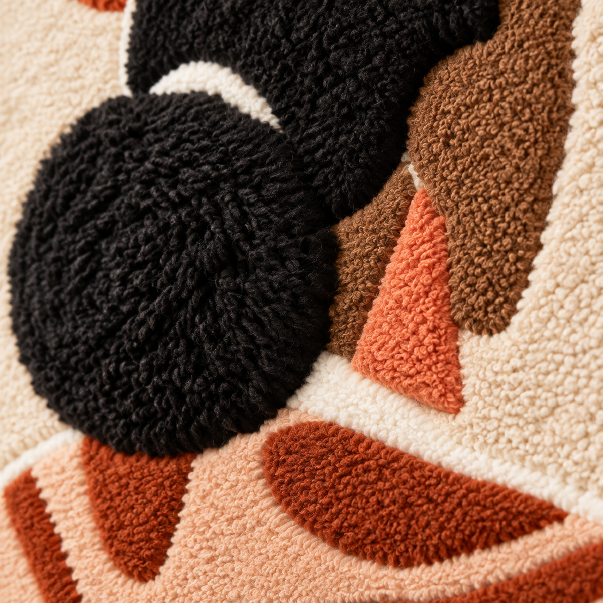 Terracotta Muse at Sundown — tufted wool texture detail