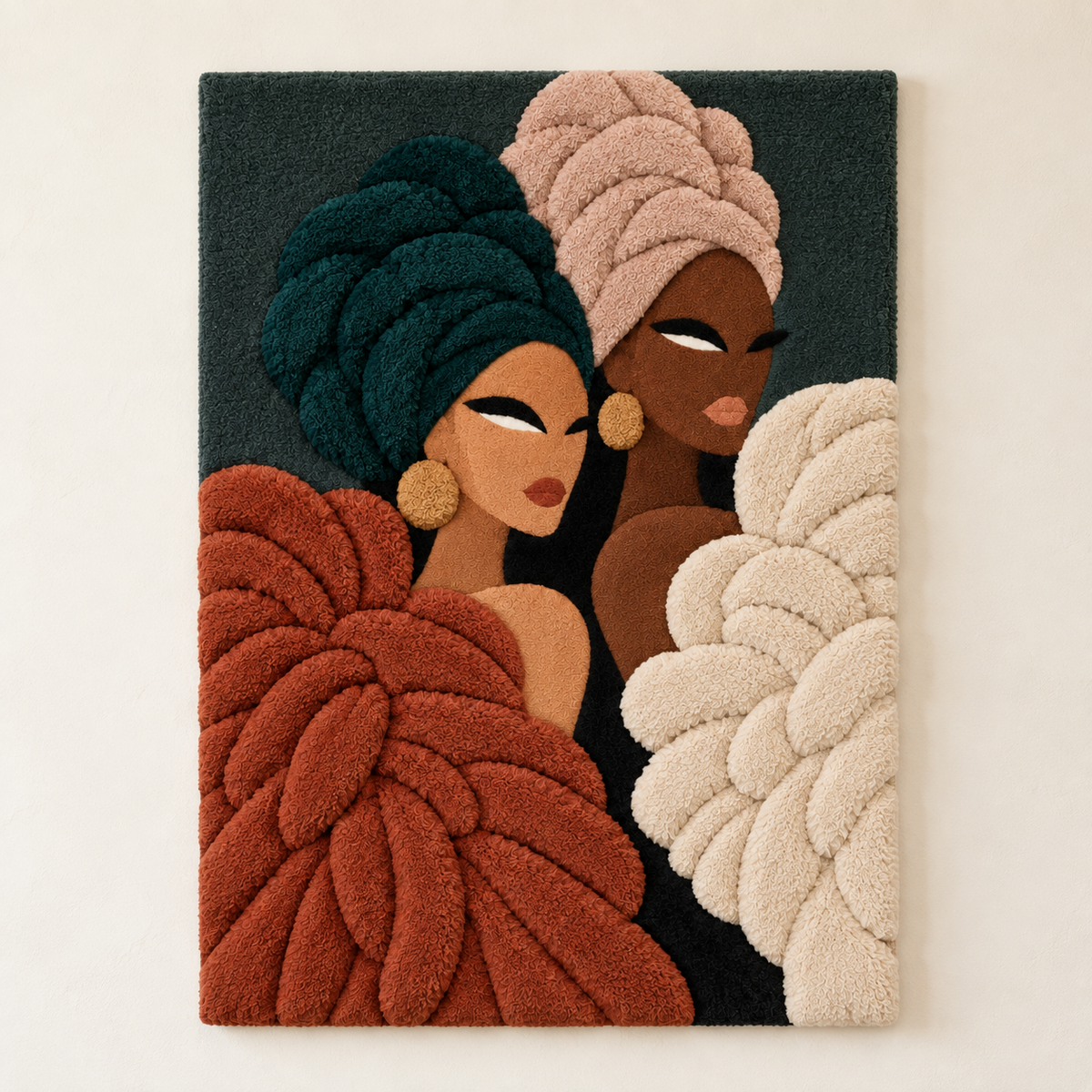 Hewn Earth Terracotta Plumes Tender Companions wall art featuring handcrafted terracotta plumes with intricate detailing.
