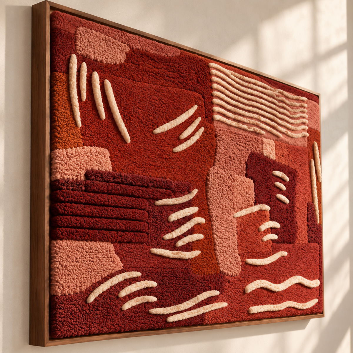 Terracotta River Marks by Hewn Earth Studio — angled relief view