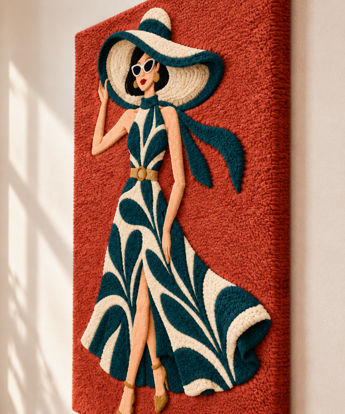 Terracotta Seaside Promenade — angled relief view