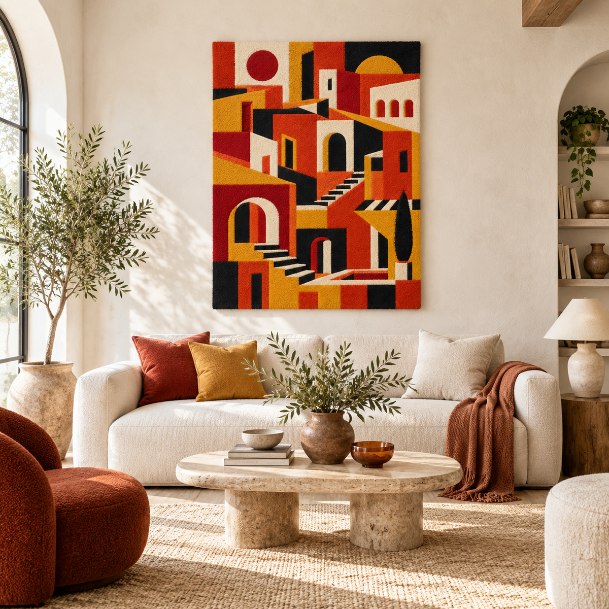 Terracotta Stairway City — front-facing room scene