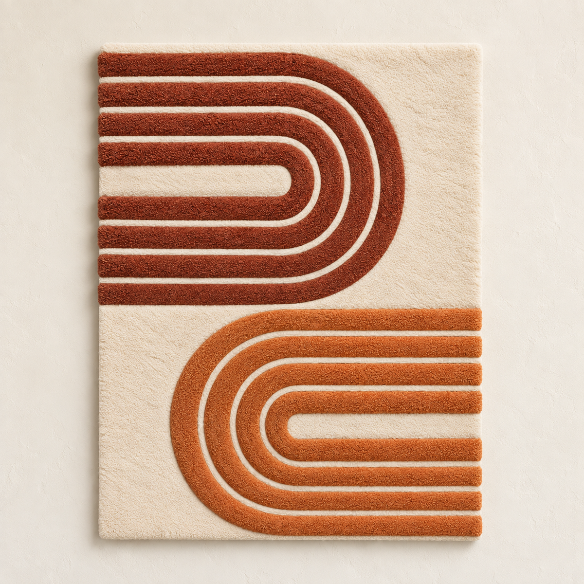 Hewn Earth terracotta wall art featuring turnback ribbons with a textured, earthy design perfect for decorative interior accents.