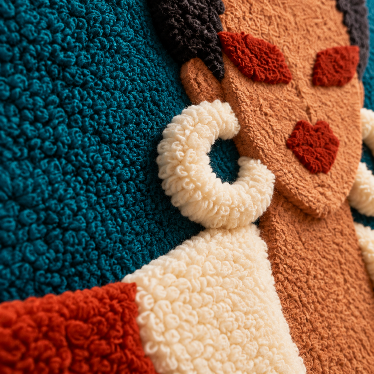 Terracotta Twist Muse — tufted wool texture detail