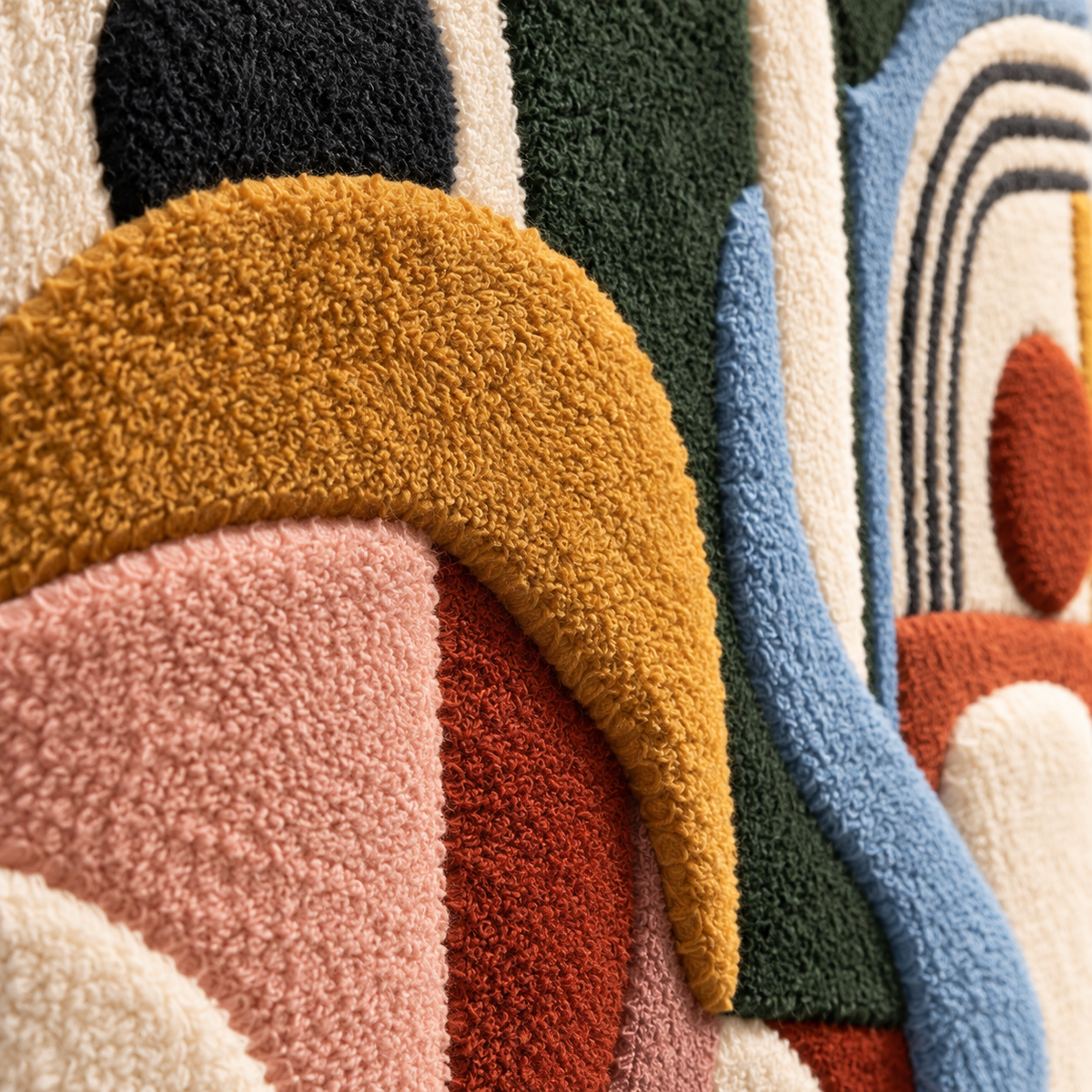 The Amber Archway — tufted wool texture detail